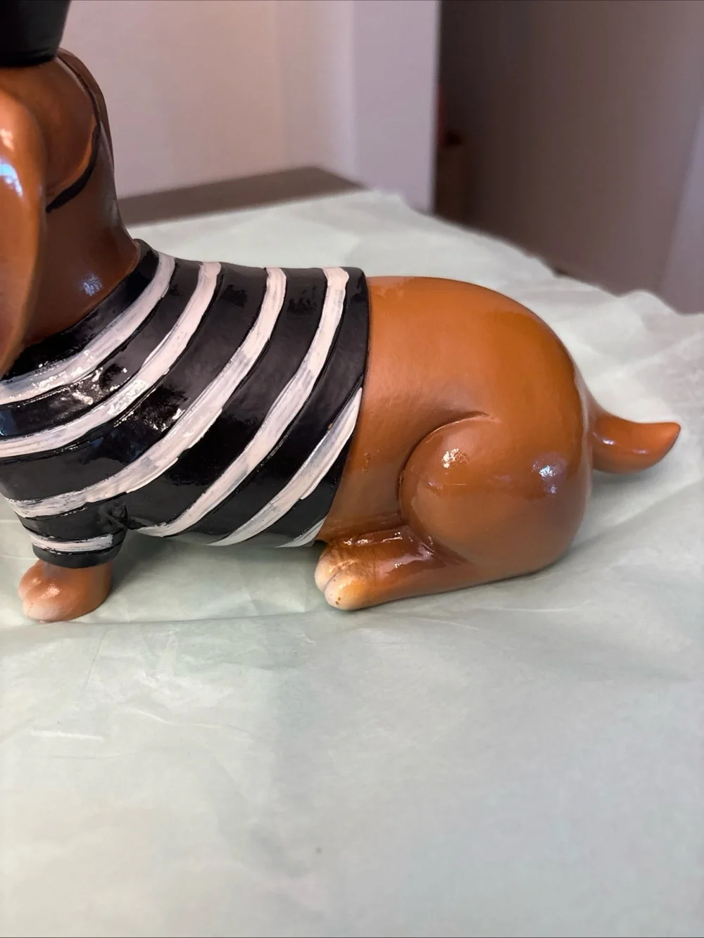 Halloween Pirate Dachshund Figurine - Orange and Black